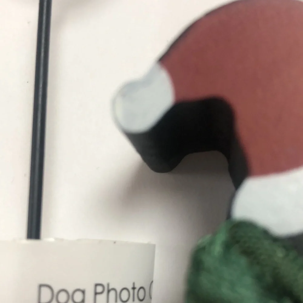 Wood Black Dachshund Dog Santa Hat Red Plaid Sweater Clip Photo Holder N…‎